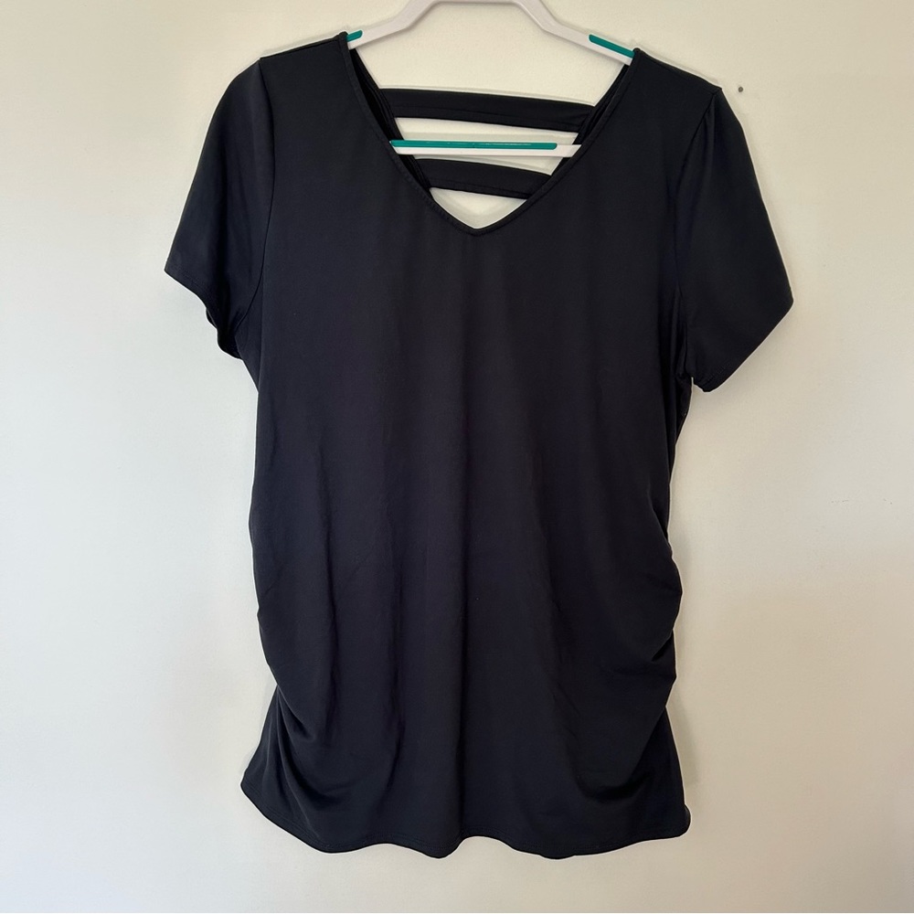 Full Moon Maternity Gray V-Neck Tee